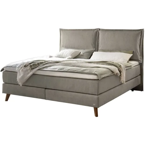 Hasena, Hasena Boxspringbett Ricarda Grau Stoff 200 x 200 cm - Farbe: Grey - Boxspringbett