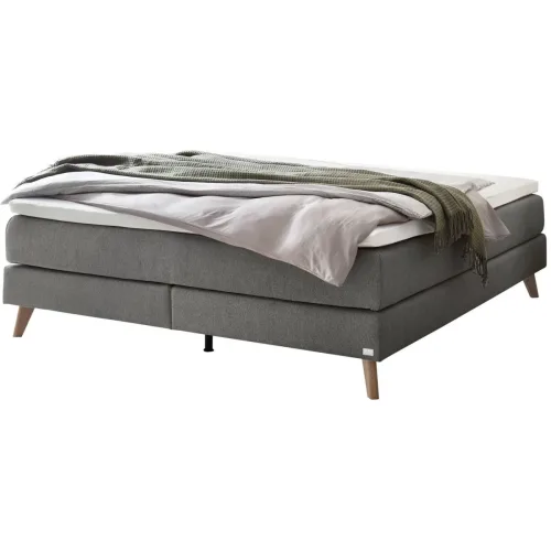 Hasena, Hasena Boxspringbett Beatriz Grau Stoff 200 x 200 cm - Farbe: Grey - Boxspringbett