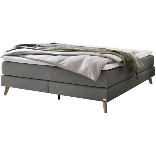 Hasena Boxspringbett Beatriz Grau Stoff 200 x 200 cm - Farbe: Grey - Boxspringbett