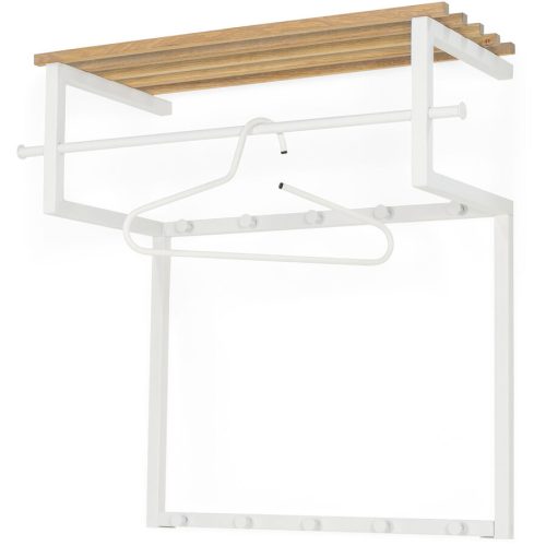 Garderobe Arya Weiss Holz 76 cm - Material: Eiche - Garderobe