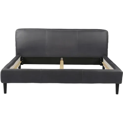 Bett Bly Schwarz Leder 140 x 210 cm - Bett