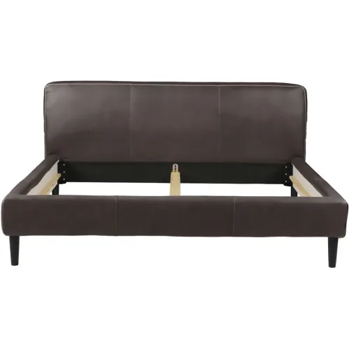 Bett Bly Braun Leder 140 x 200 cm - Bett