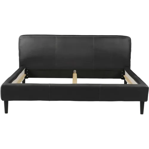 LIVIQUE, Bett Bly Schwarz Leder 200 x 210 cm - Bett