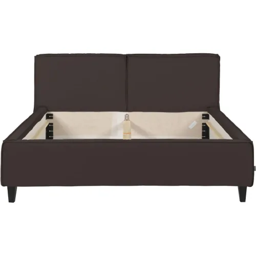 Bett Smith Braun Leder 200 x 220 cm - Material: Anilinleder - Bett