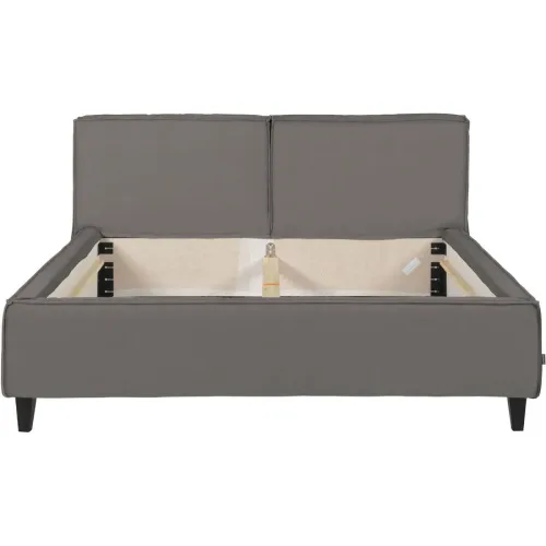 Bett Smith Grau Leder 200 x 200 cm - Bett