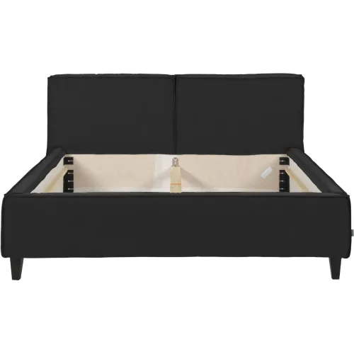 LIVIQUE, Bett Smith Schwarz Leder 200 x 210 cm - Bett