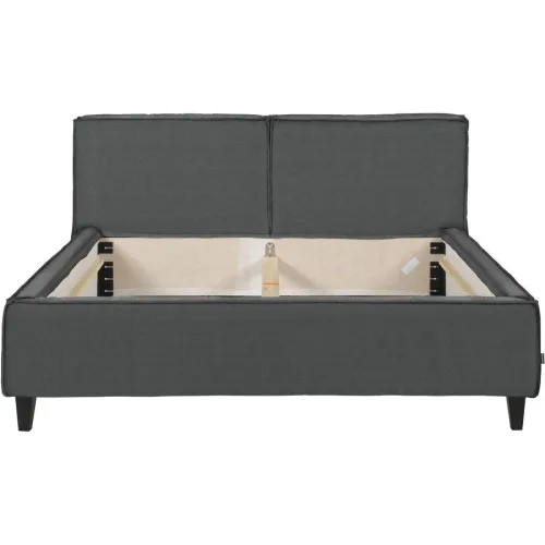 Bett Smith Grau Leder 180 x 200 cm - Bett