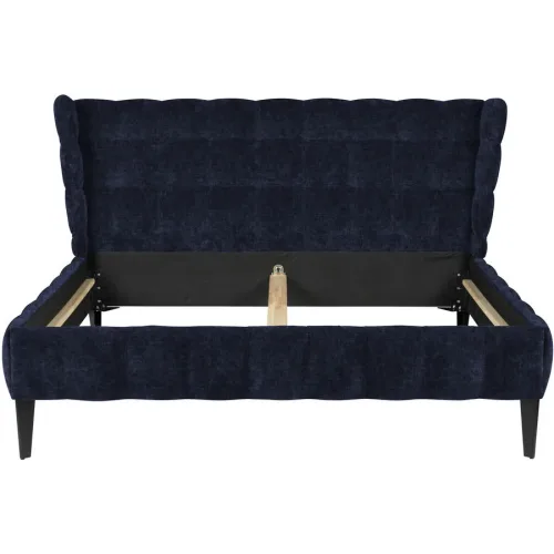 Bett Hemingway Blau Stoff 140 x 220 cm - Farbe: mitternachtsblau - Bett