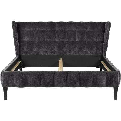 LIVIQUE, Bett Hemingway Grau Stoff 180 x 220 cm - Bett