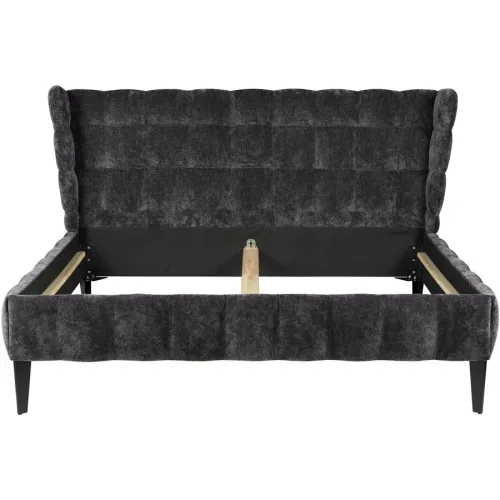Bett Hemingway Grau Stoff 180 x 220 cm - Bett