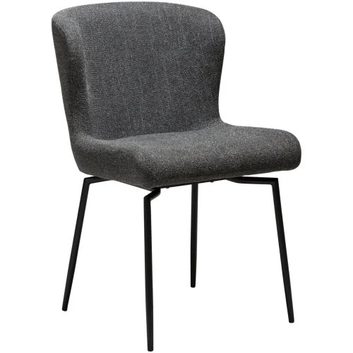 DAN-FORM, DAN-FORM Stuhl 2er-Set Glam Grau/Schwarz Stoff 50 cm - Stuhl 2er-Set