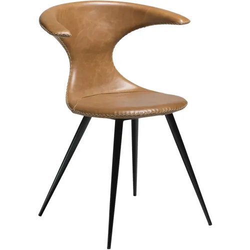 DAN-FORM, DAN-FORM Stuhl 2er-Set Flair Braun Leder 65 cm - Farbe: Hellbraun - Stuhl 2er-Set