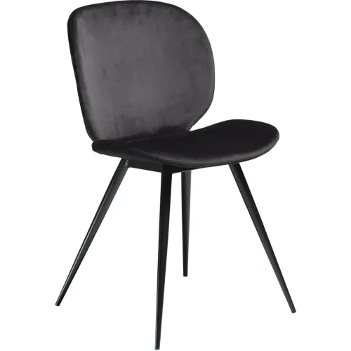 DAN-FORM Stuhl 2er-Set Cloud Schwarz Samt 50 cm - Farbe: Black - Stuhl 2er-Set