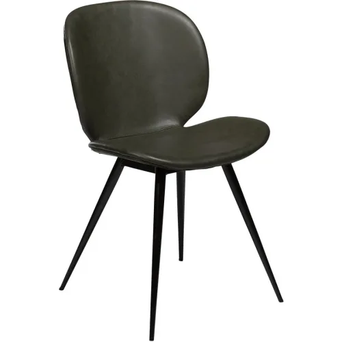 DAN-FORM Stuhl 2er-Set Cloud Grün Kunstleder 50 cm - Farbe: dunkelgrün - Stuhl 2er-Set