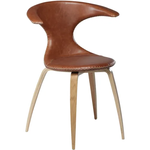 DAN-FORM, DAN-FORM Stuhl 4er-Set Flair Braun Leder 65 cm - Stuhl 4er-Set