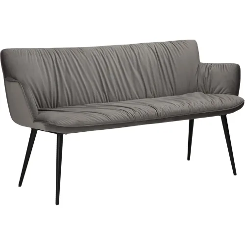 DAN-FORM, DAN-FORM Bank Join Grau/Schwarz Samt 152 cm 79 cm - Bank