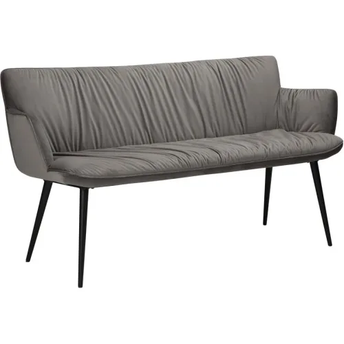 DAN-FORM Bank Join Grau/Schwarz Samt 152 cm 79 cm - Bank