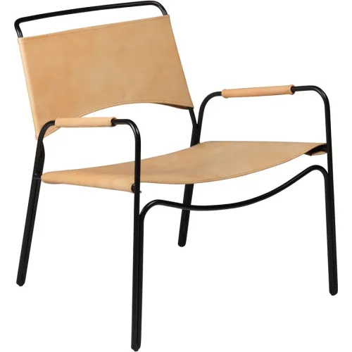 DAN-FORM Sessel Paz Braun Leder 61 cm 64 cm - Farbe: Hellbraun - Sessel