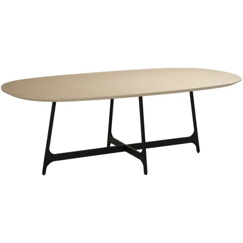 DAN-FORM Esstisch Ooid Braun/Schwarz Metall 110 cm - Farbe: schwarz/Eiche - Esstisch
