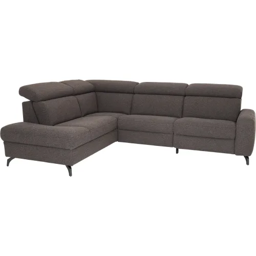 LIVIQUE, Ecksofa Simo Grau Stoff 270 cm 218 cm - Farbe: Dunkelgrau - Material: Polyester, Baumwolle - Ecksofa