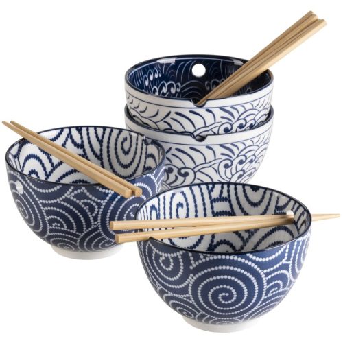MÄSER Schüssel-Set Jurka Blau/Weiss Porzellan - Schüssel-Set