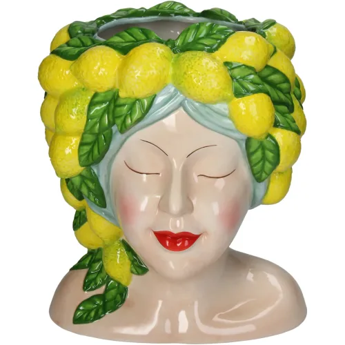 LIVIQUE, Vase Myko Gelb Steingut 28.6 cm - Material: Dolomit - Vase