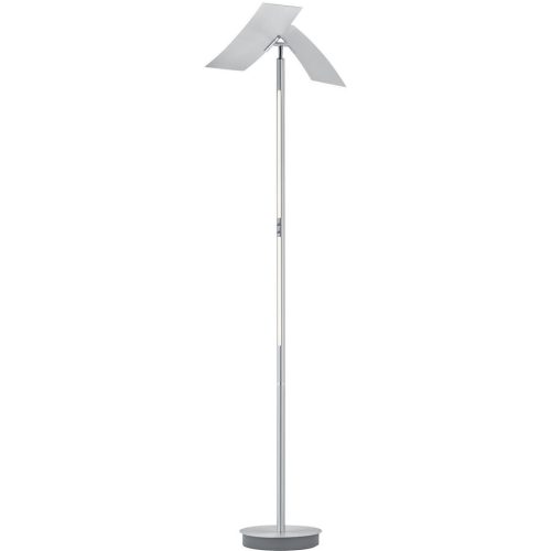 Stehlampe Montana Silber Aluminium/Eisen 39 cm 180 cm - Farbe: Aluminium matt - LED - Lichtfarbe: Extra warmweiss - Helles Neutralweiss - Stehlampe-