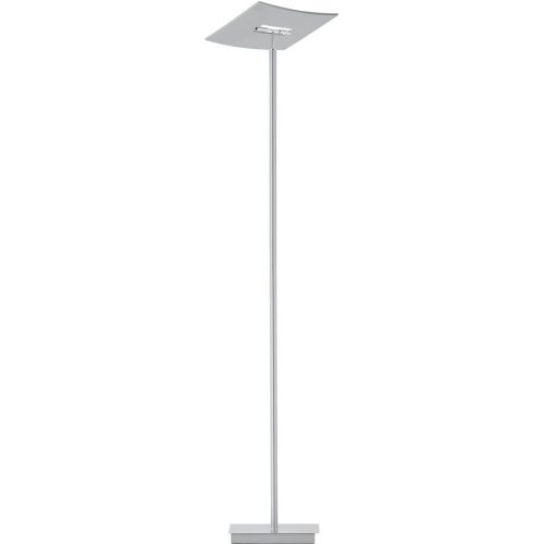 Stehlampe Maluna Grau Aluminium/Eisen 39 cm 180 cm - Farbe: Nickel matt - LED - Lichtfarbe: Extra warmweiss - Stehlampe- LED Energiesparlampe