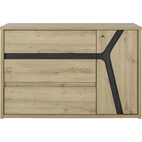 LIVIQUE, Kommode Alana Braun Holz 47 cm 117 cm - Farbe: eiche - Material: Holzwerkstoff - Kommode