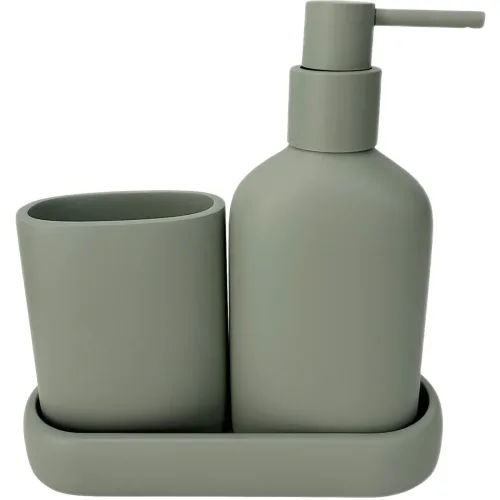 LIVIQUE, Badezimmer-Set Kim Grün 8.1 cm 17.9 cm - Material: Polyresin - Badezimmer-Set