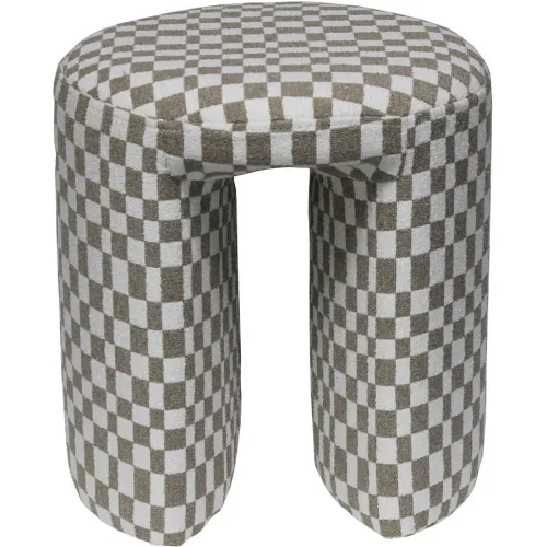 Hocker June Braun/Weiss Polyester 38 cm 42 cm - Farbe: weiss/braun - Hocker