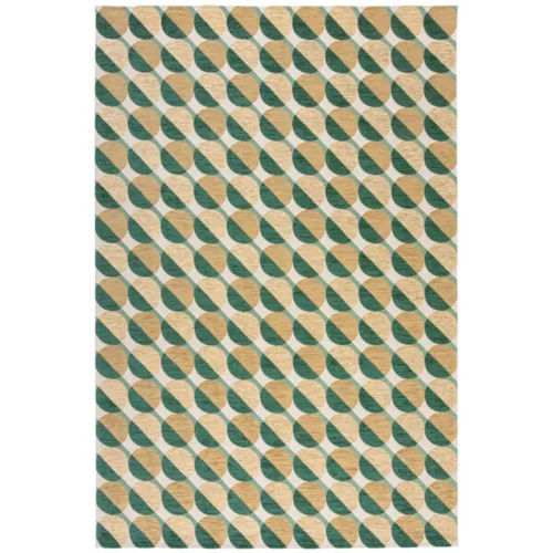 LIVIQUE, Teppich Folklore Beige/Grün Polyester/Kunststoff 155 cm 230 cm - Material: Acryl/Polyester - Teppich
