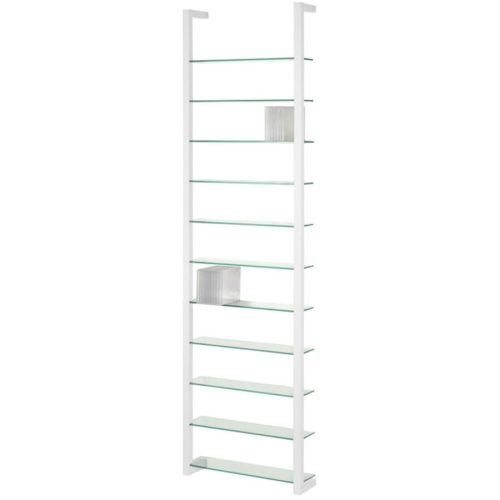 Spinder Design Wandregal Hesta Weiss Stahl/Glas 46 cm 167 cm - Wandregal