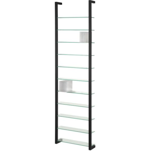 Spinder Design Wandregal Hesta Schwarz Stahl/Glas 46 cm 167 cm - Wandregal