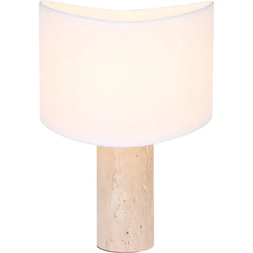Tischlampe Rhetia Stein/Stoff Travertin E27 - Farbe: Natur
