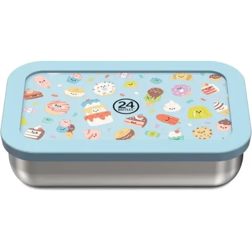 Lunchbox 24 Bottles Blau Edelstahl/Silikon/Metall - Farbe: hellblau - Lunchbox