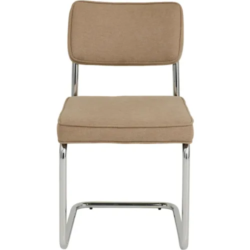 LIVIQUE, Freischwingerstuhl Santini Braun Polyester/Metall 57 cm 79 cm - Farbe: braun / chrom - Material: 100% Polyester - Freischwingerstuhl