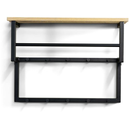 Spinder Design Garderobe Hesta Stahl/Holz 71 cm - Farbe: schwarz/nature - Material: Stahl/Eiche - Garderobe