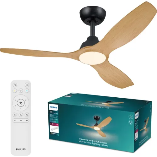 Philips LED, Philips LED Olas Deckenventilator 35 W mit Fernbedienung, Dimmbar