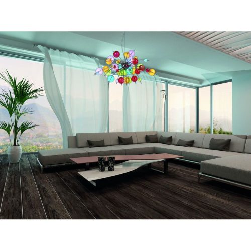 Pendellampe Explosion Schwarz Metall B 98 H 150 cm - Material: Metall/Glas - Pendellampe