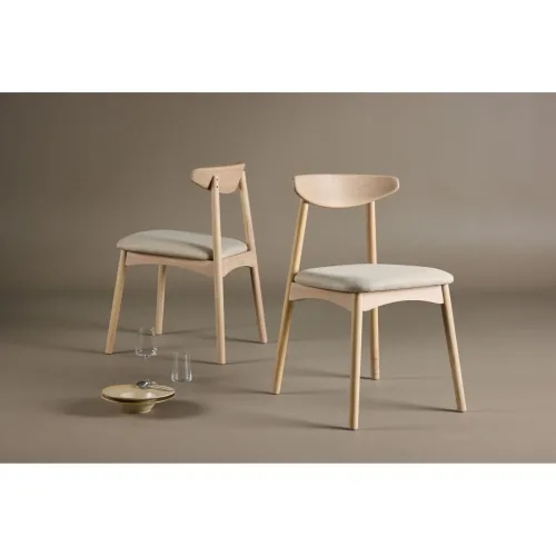 LIVIQUE, Stuhl 2er-Set Vasil Braun Holz/Polyester B 54 cm - Farbe: Hellbraun - Material: Eiche/Polyester - Stuhl 2er-Set