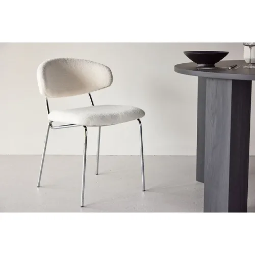 Stuhl 2er-Set Hamn Weiss Polyester/Stahl B 50 cm - Stuhl 2er-Set
