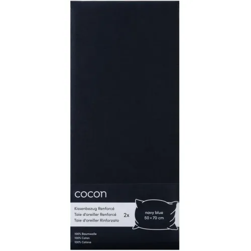 COCON, Kissenbezug COCON Blau Baumwolle B 50 T 70 cm - Farbe: Marineblau - Material: Renforcé - Kissenbezug