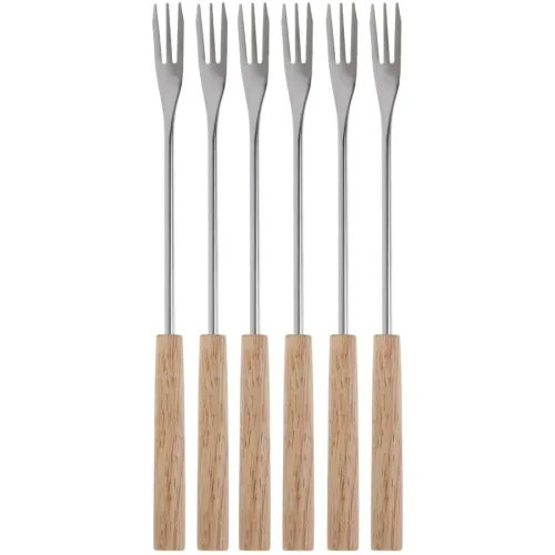 COCON, Fonduegabeln COCON Silber/Braun Edelstahl T 26 cm - Fonduegabeln