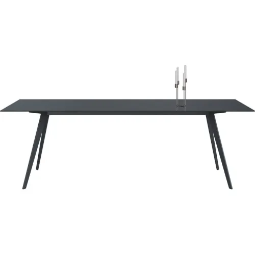 Esstisch Tame Grau Glas 100 cm - Farbe: graphit - Esstisch