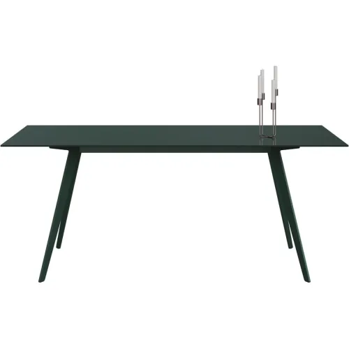 Esstisch Tame Grün Glas 100 cm - Farbe: moosgrün - Esstisch