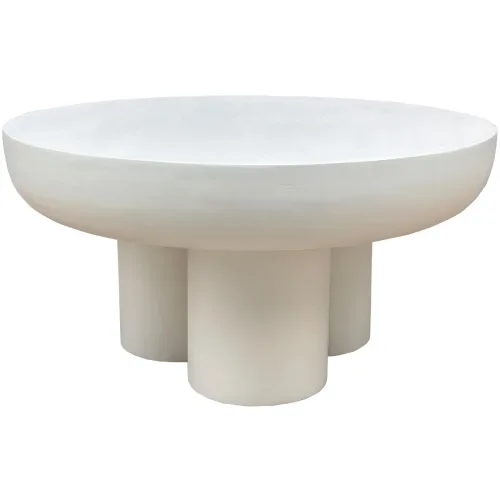 LIVIQUE, Salontisch Putza Weiss MDF 70 cm - Material: MDF mit Kalkputz - Salontisch