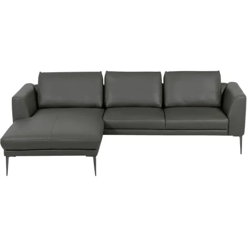 Sofa Ceneri Grau Leder 260 cm 180 cm - Farbe: anthrazit - Sofa