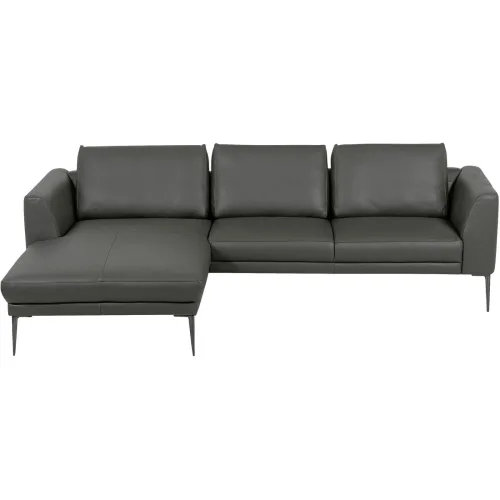 LIVIQUE, Sofa Ceneri Grau Leder 260 cm 180 cm - Farbe: anthrazit - Sofa