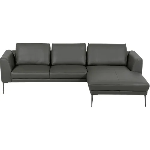 Sofa Ceneri Grau Leder 260 cm 180 cm - Farbe: anthrazit - Sofa
